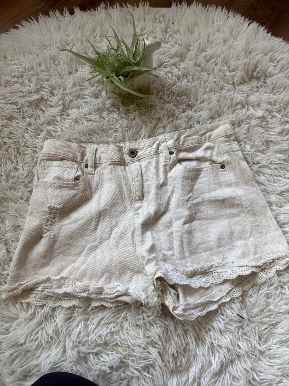 High-rise Dollhouse Cream Lace-Trim High-Rise white summer, spring high-rise Den